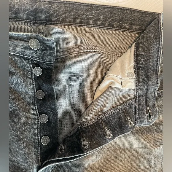Levi’s 501 CT Taper Fit Grey Distressed Jeans - 33/34 - Picture 4 of 9